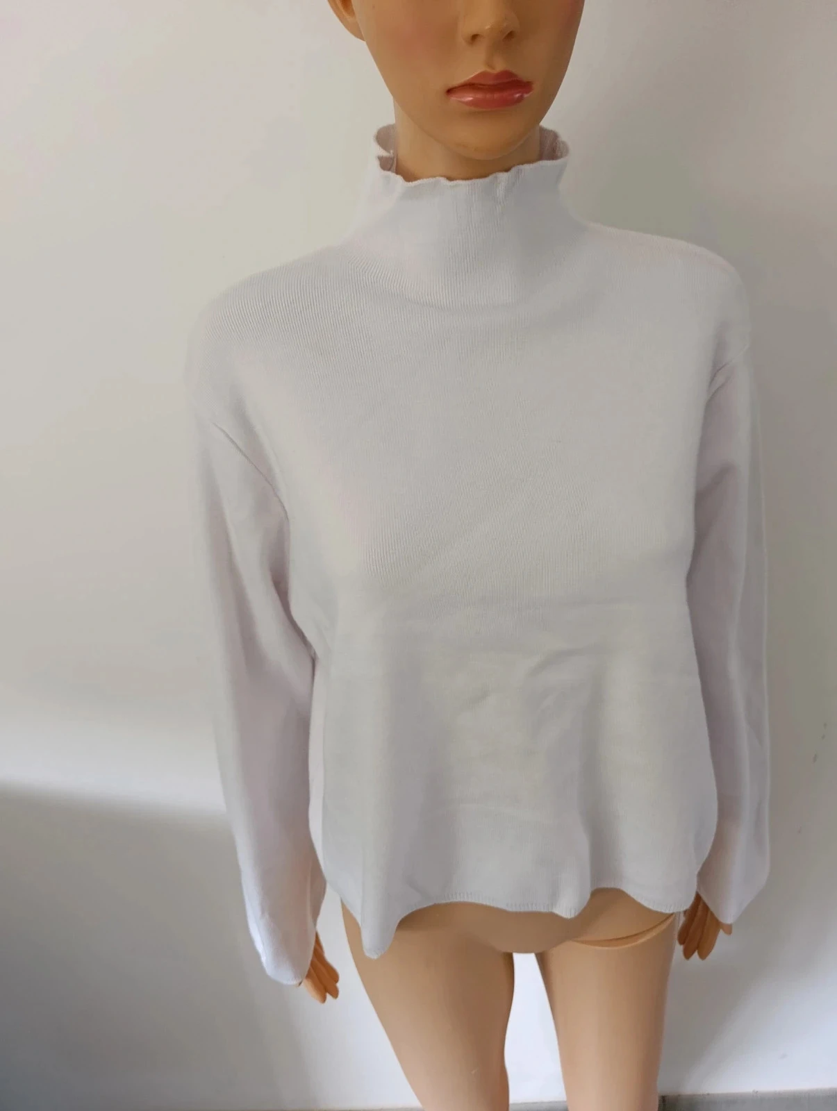 Witte opstaande kraagtrui Van Der Rock M/L – zachte stof – oversized – photo 3